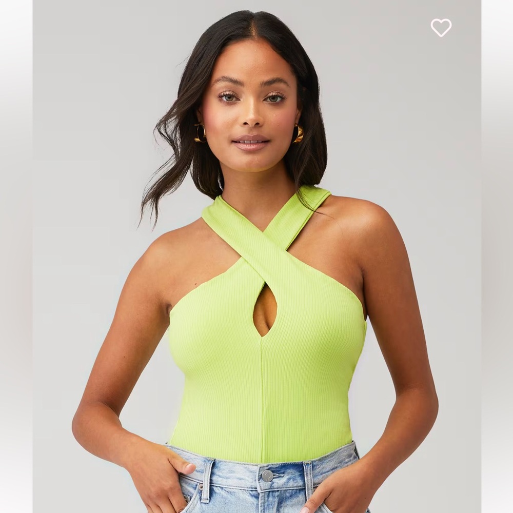 ASTR the Label Priya Bodysuit in Lime Green